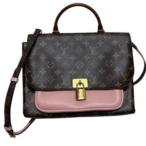 Louis Vuitton Monogram Marignan Rose Poudre bag purse pink 2 way authentic EUC
